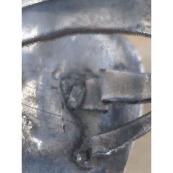 Vintage Handcrafted Sterling Silver & Turquoise Ring With Starburst Design READ - Picture 6 of 12